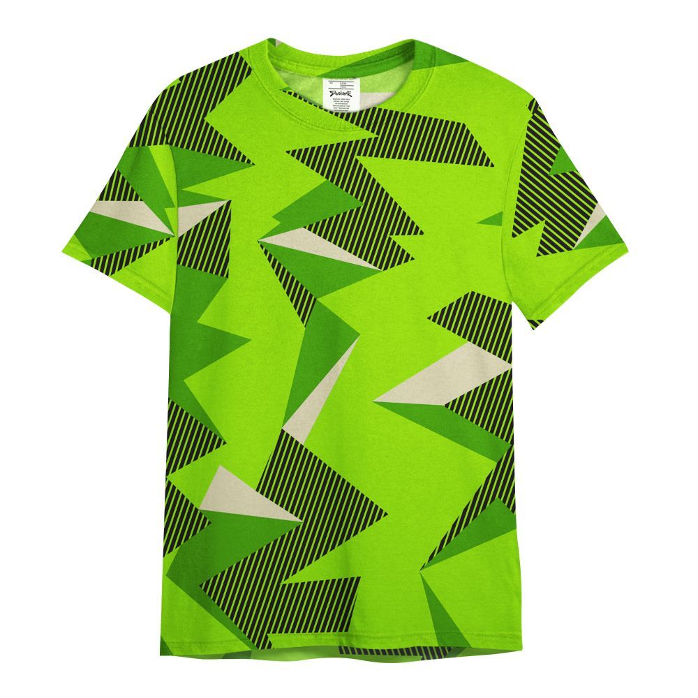Shirt To Match Electric Green 6s - Geometric Camouflage Pattern All Over Print