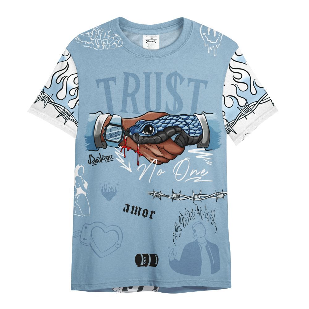 Shirt To Match High University Blue 1s - Snake Trust No One All Over Print