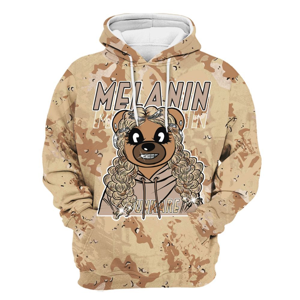Hoodie To Match Desert Camo 3s - Pigments Bear Heart Grunge All Over Print