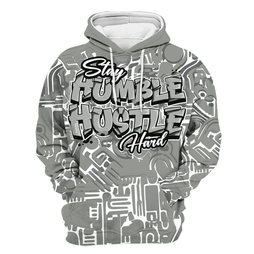 Hoodie To Match Paris Cement Grey 4s - Humble Hustle Retro All Over Print