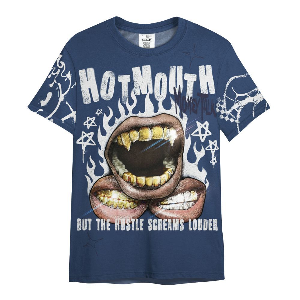 Shirt To Match Low 85 Metallic Blue 1s - Mouth Burning Street Style All Over Print