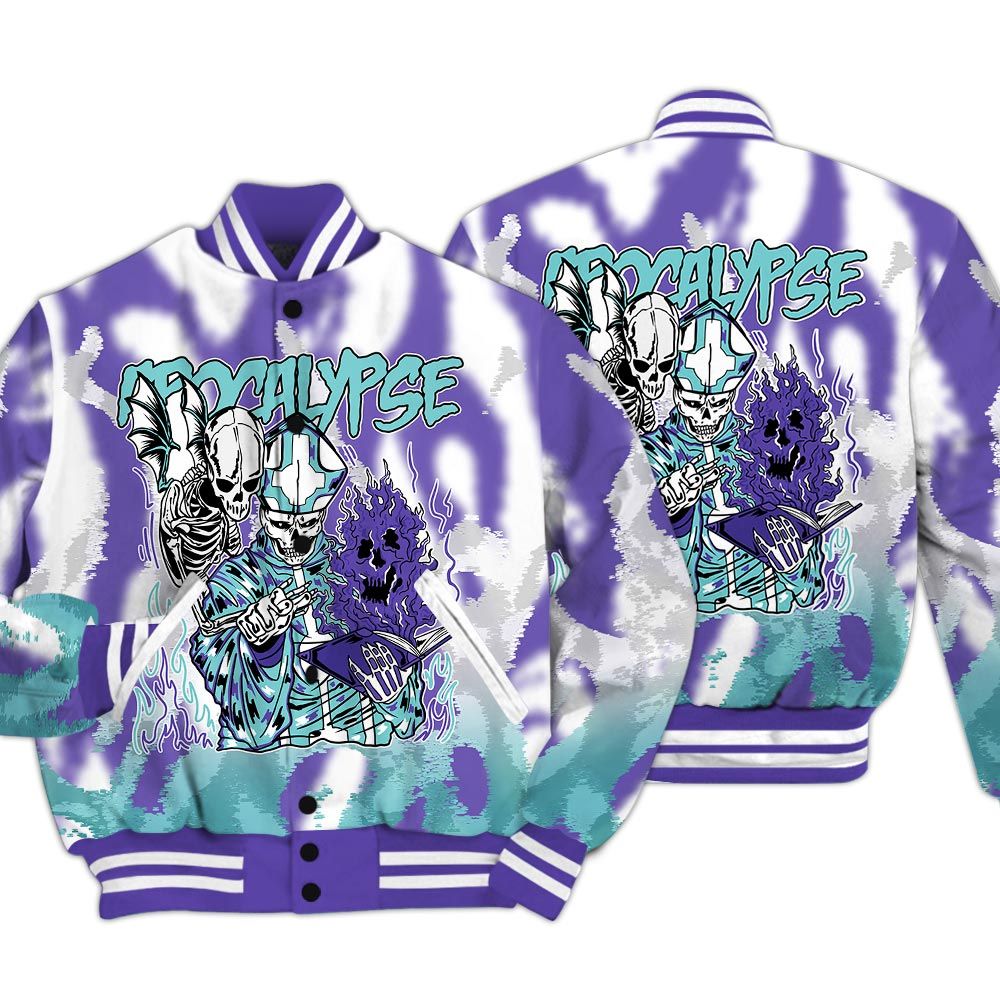 Varsity Jacket To Match Low Hornets 1s - Apocalypse Skeleton Burn Varsity Jacket Unisex