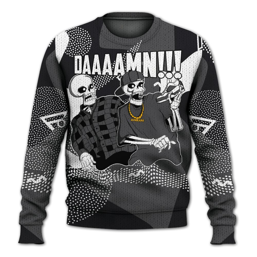 Knitted Sweater To Match White Thunder 4s - Graphic Meme Damnn
