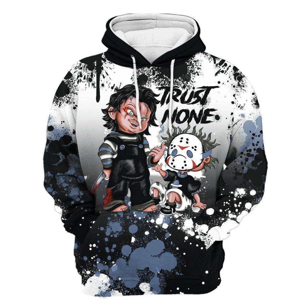 Hoodie To Match Mid Space Jam 1s - Trust No One Scary All Over Print