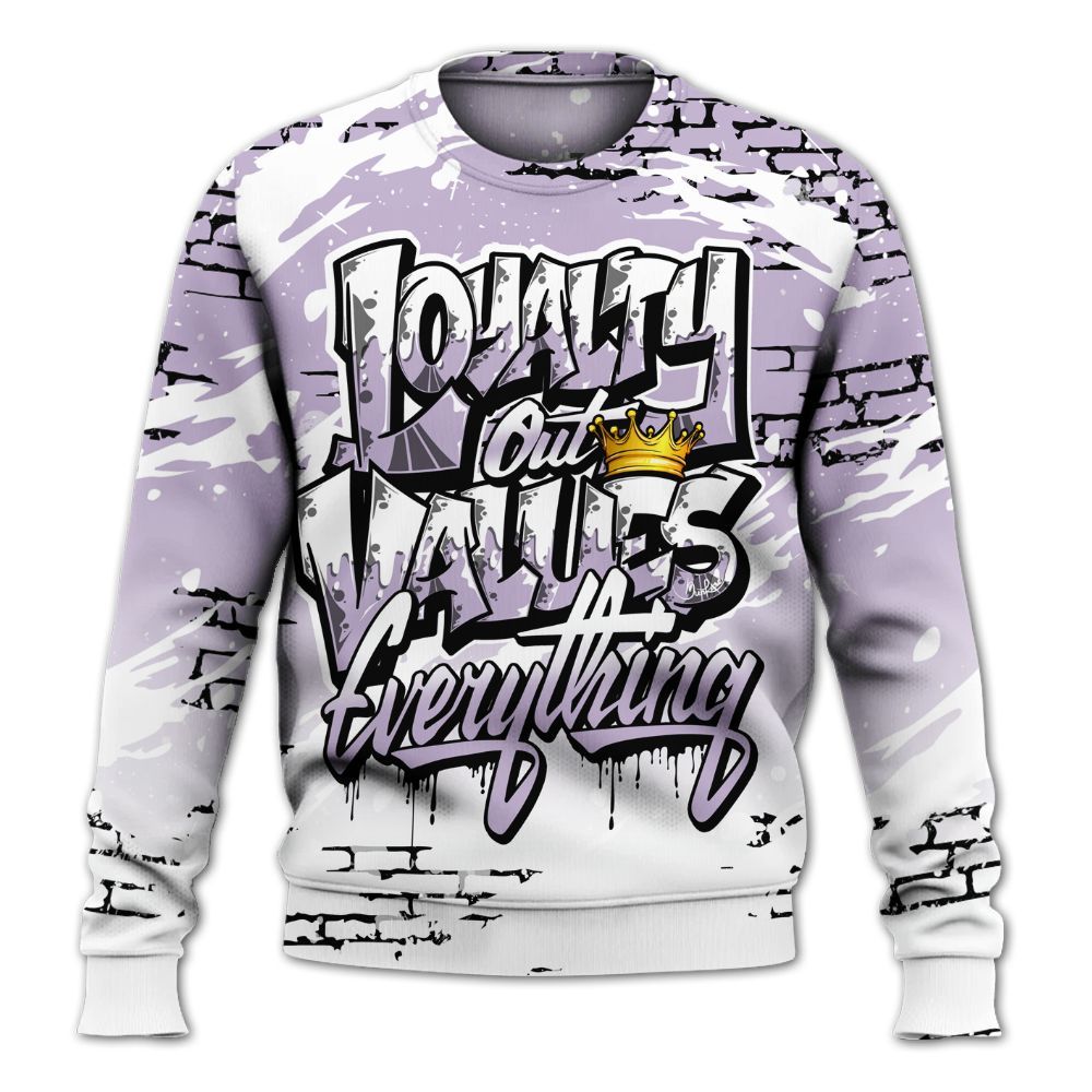 Sweatshirt To Match Low Pure Violet 11s - Values Of Loyalty Drip All Over Print