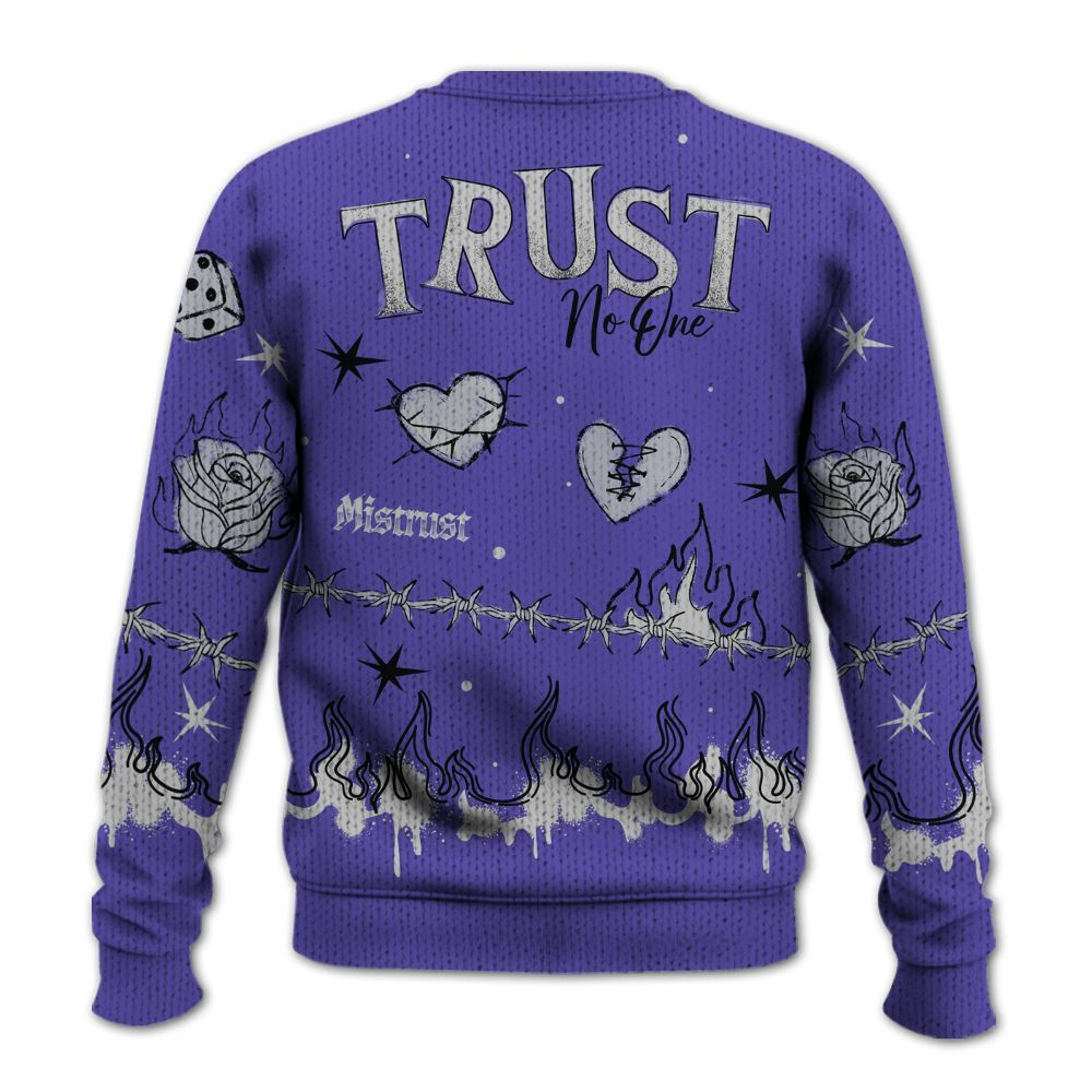 Knitted Sweater To Match Retro Concord 5s - Trust No One Snake-Bite Doodle Crayon