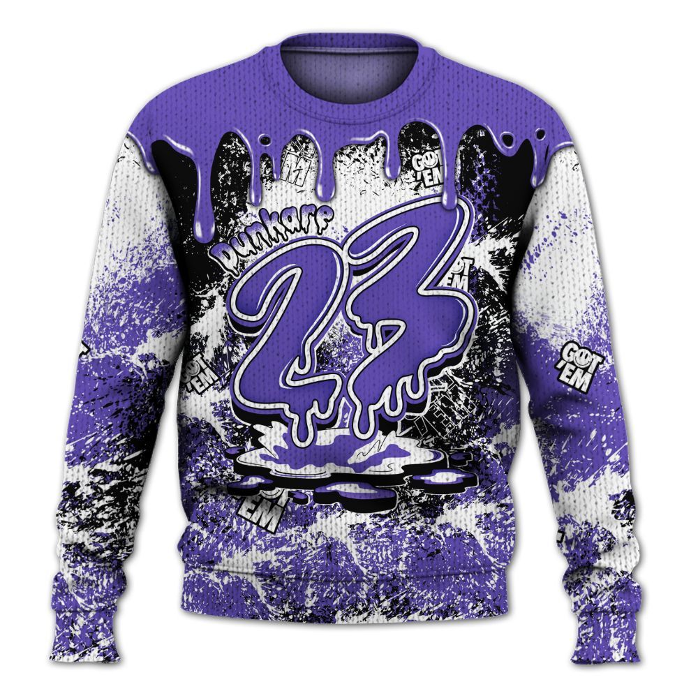 Knitted Sweater To Match Field Purple 12s - Dripping 23 Drip