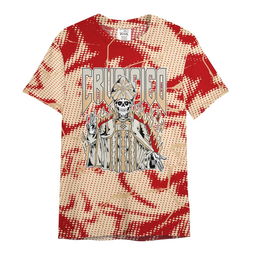 Shirt To Match Dunk Low Strawberry Waffle - Crucified Skeleton Crack All Over Print
