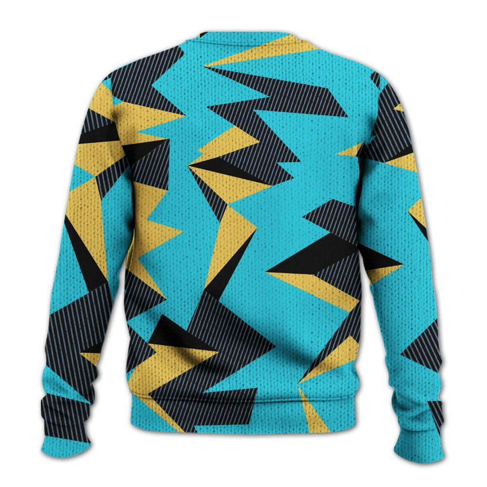 Sweater To Match Retro Gamma Blue 11s - Geometric Camouflage Pattern Graphic