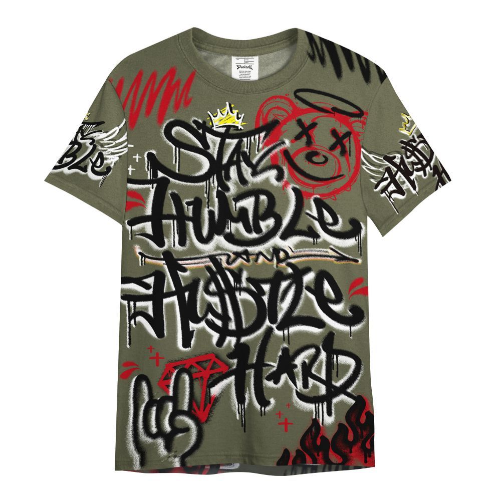 Shirt To Match Low OG Medium Olive 1s - Humble Drip Streetwear Graffity All Over Print