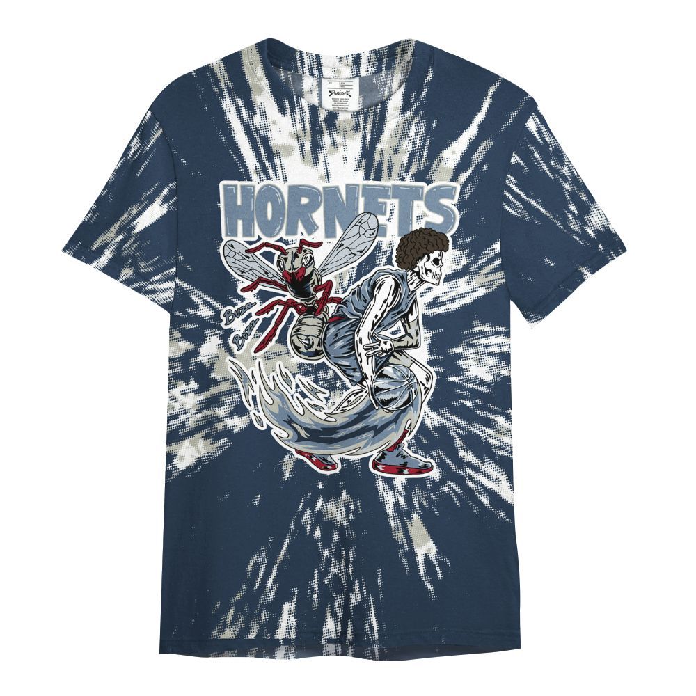 Shirt To Match White Midnight Navy 6s - Hornets Skeleton Luxury All Over Print