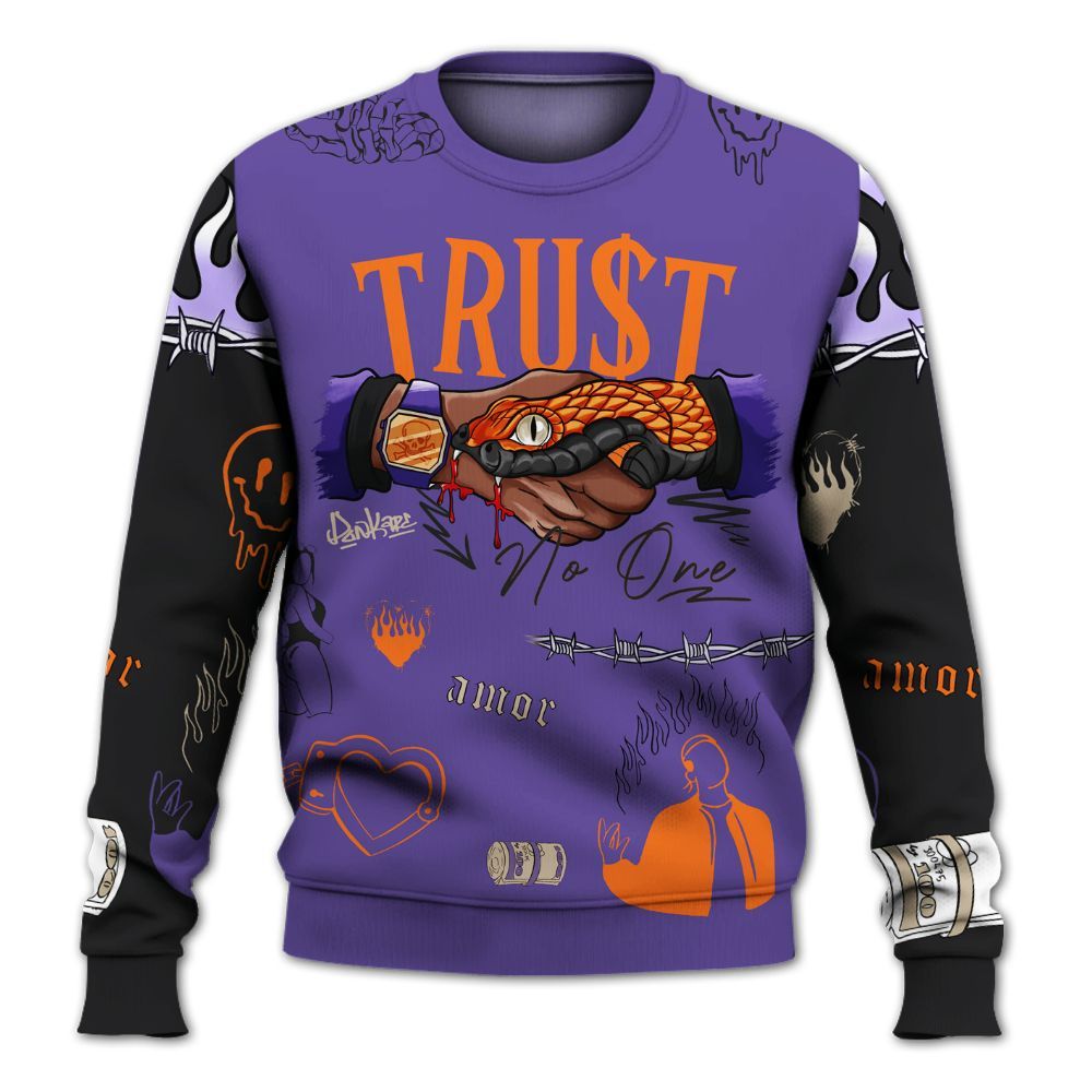 Sweatshirt To Match Air Max Waffle SP Voltage Purple - Snake Trust No One All Over Print