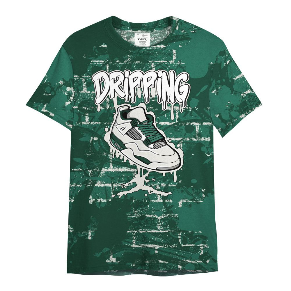 Shirt To Match Oxidized Green 4s - Dripping Shoe 4S Graphic Street Art All Over Print