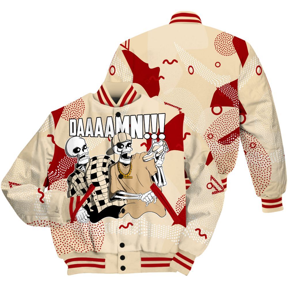 Varsity Jacket To Match Dunk Low Strawberry Waffle - Graphic Meme Damnn All Over Print