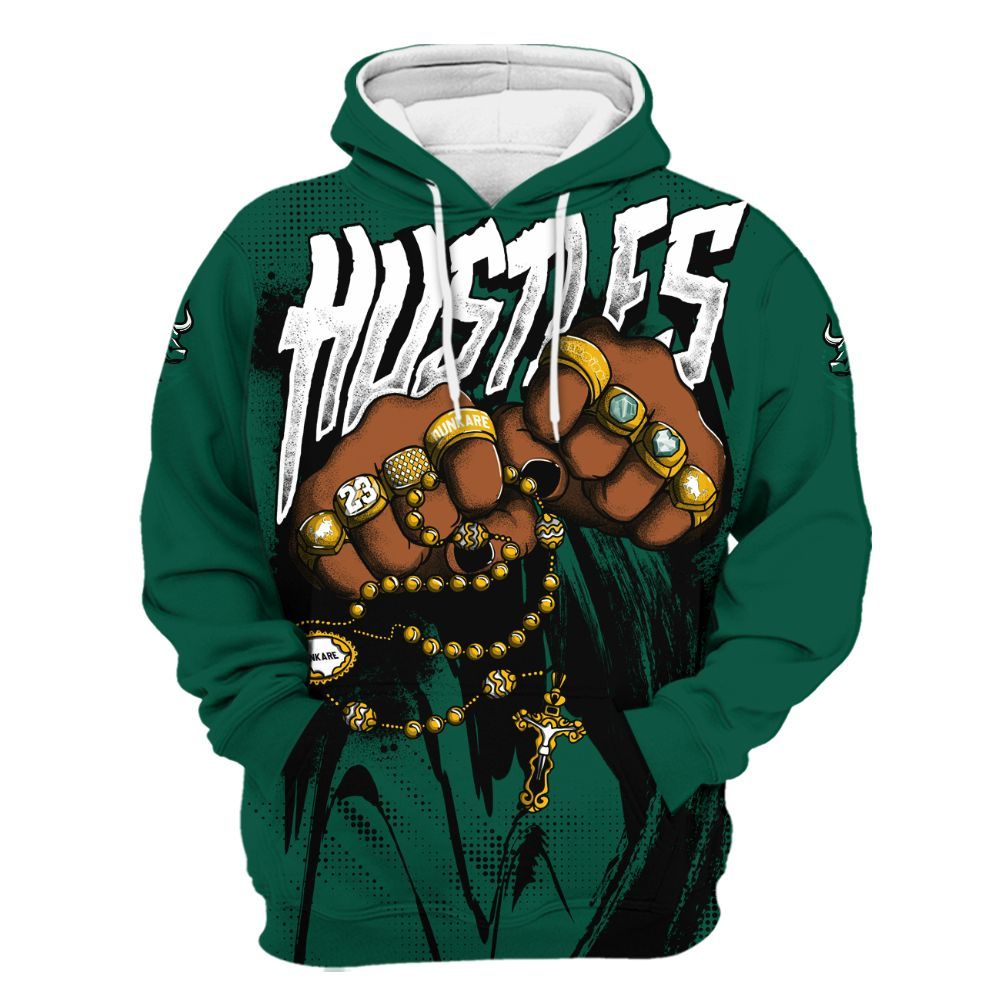 Hoodie To Match Oxidized Green 4s - Hustle Make Money All Over Print