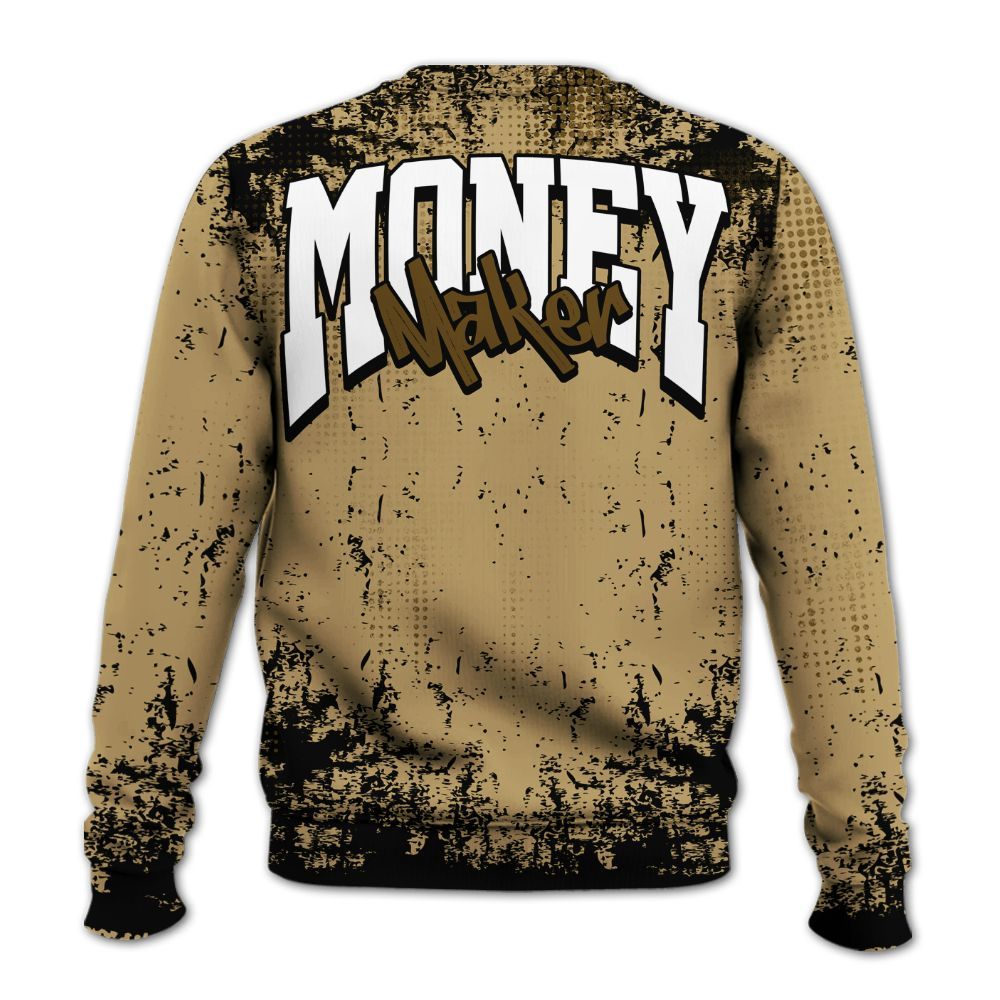 Sweatshirt To Match High OG Black Metallic Gold 1s - Move In Silence Money Street Retro All Over Print