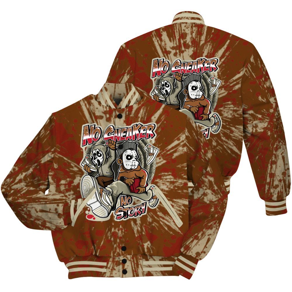 Varsity Jacket To Match Archaeo Brown 5s Shirt - Sneakers Make Story Graphic Luxury All Over Print