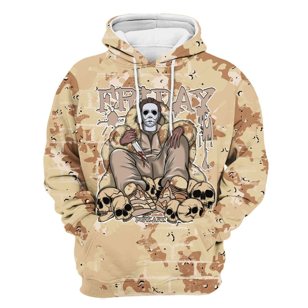 Hoodie To Match Desert Camo 3s - Friday Brick All Over Print