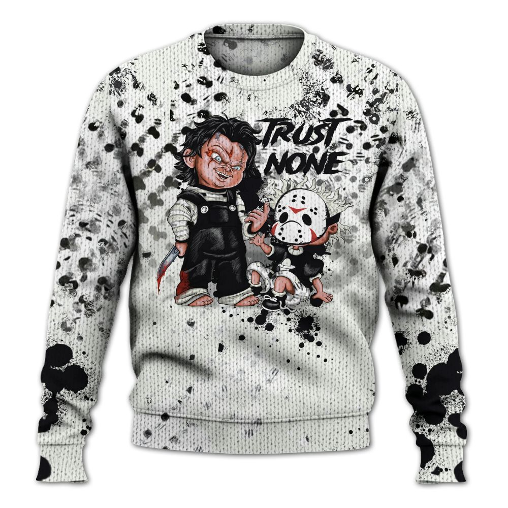 Sweater To Match Air Flightposite Sail Black - Trust No One Scary Graphic