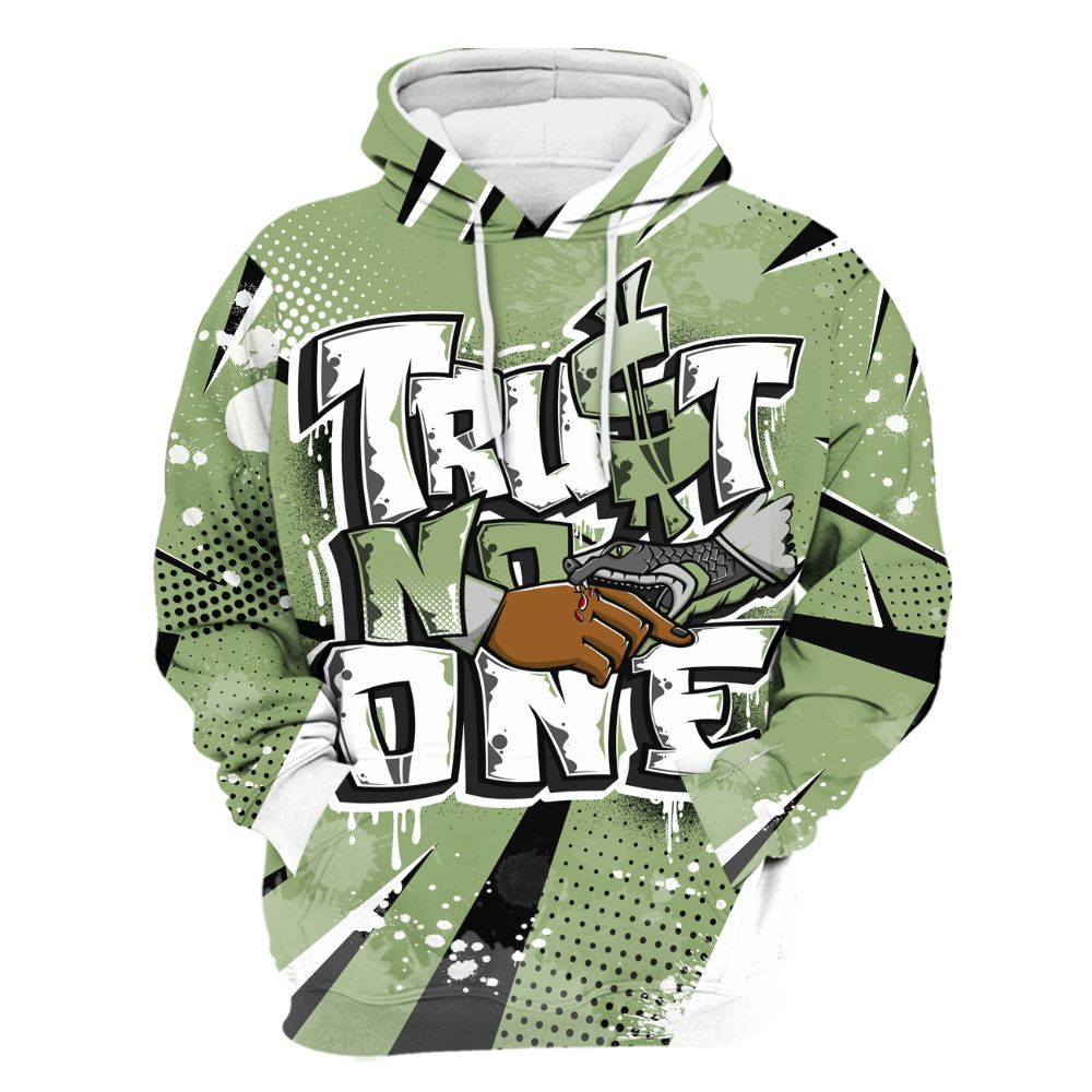 Hoodie To Match Oil Green 4s - Poly Trust No One Dripping All Over Print