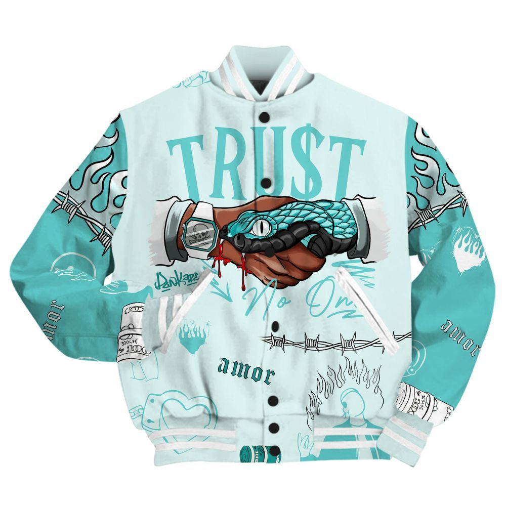 Varsity Jacket To Match KD 4 Easter Mint Candy - Snake Trust No One All Over Print