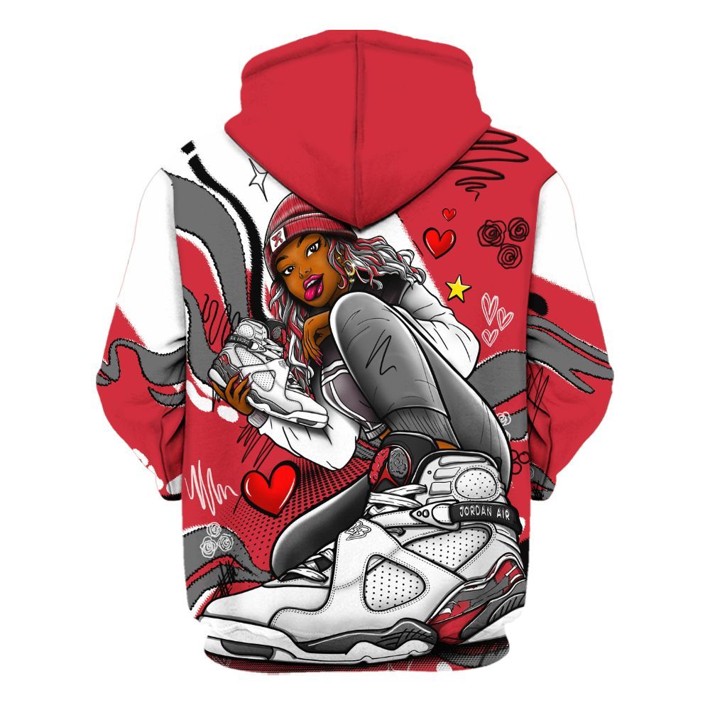 Hoodie To Match Bunny 2025 8s - Sneaker Girl With Shoes All Over Print