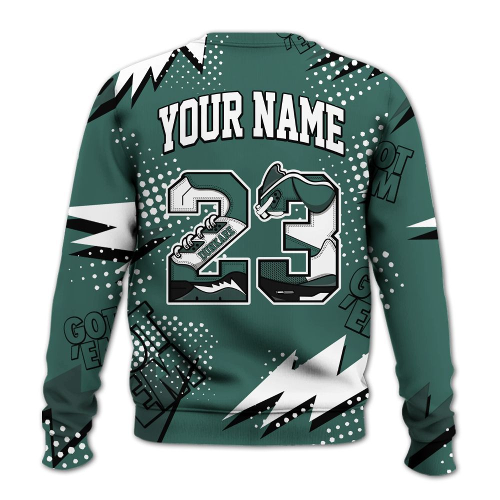Sweatshirt To Match Low OG Oxidized Green 1s - Custom Name Number 23 5s All Over Print