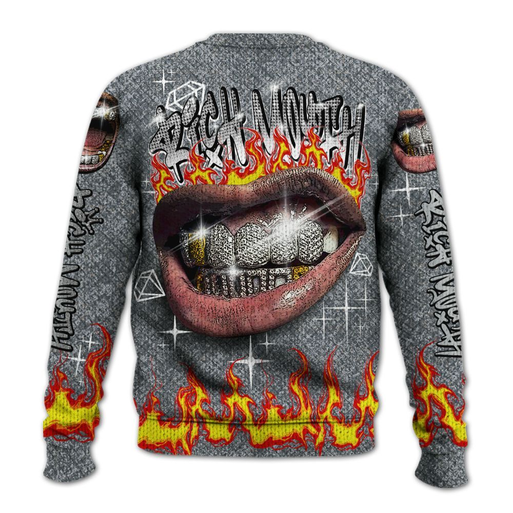 Knitted Sweater To Match Low CNY Year Of The Snake 11s - Rich Mouth Fire Rap Retro 90s