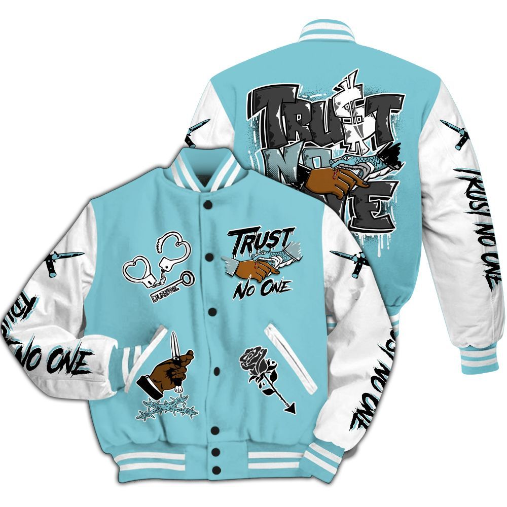 Varsity Jacket To Match Low Legend Blue 11s - Trust No One Dripping All Over Print