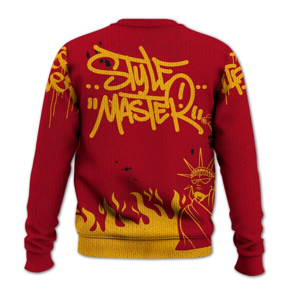 Knitted Sweater To Match Cardinal 7s - Graphic Fck Around Find Out