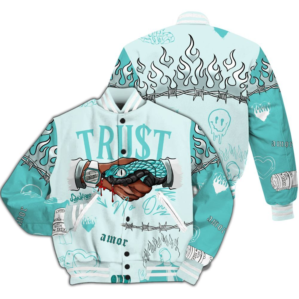 Varsity Jacket To Match KD 4 Easter Mint Candy - Snake Trust No One All Over Print