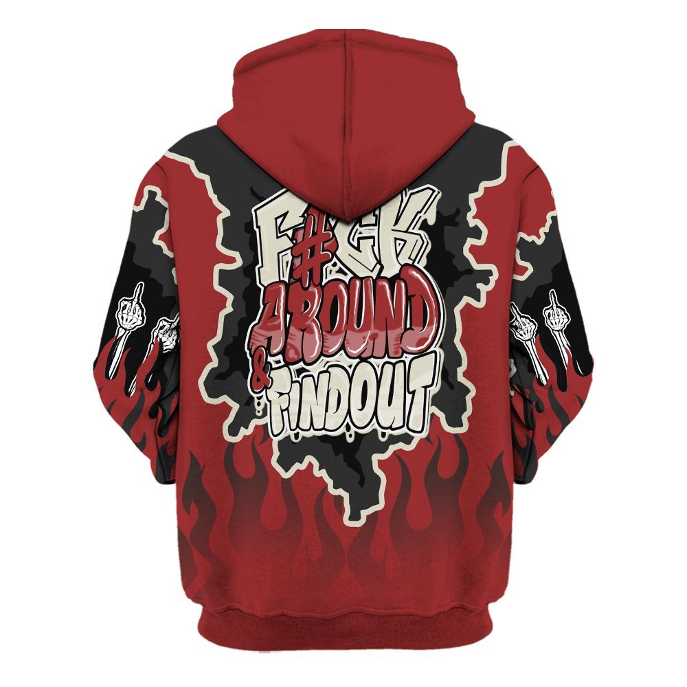 Hoodie To Match High 85 Bred 1s - F Around Find Out Graphic Trapped All Over Print