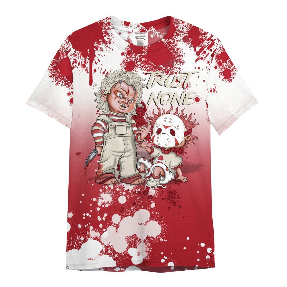 Shirt To Match Mid Red Cracked Leather 1s - Trust No One Scary All Over Print