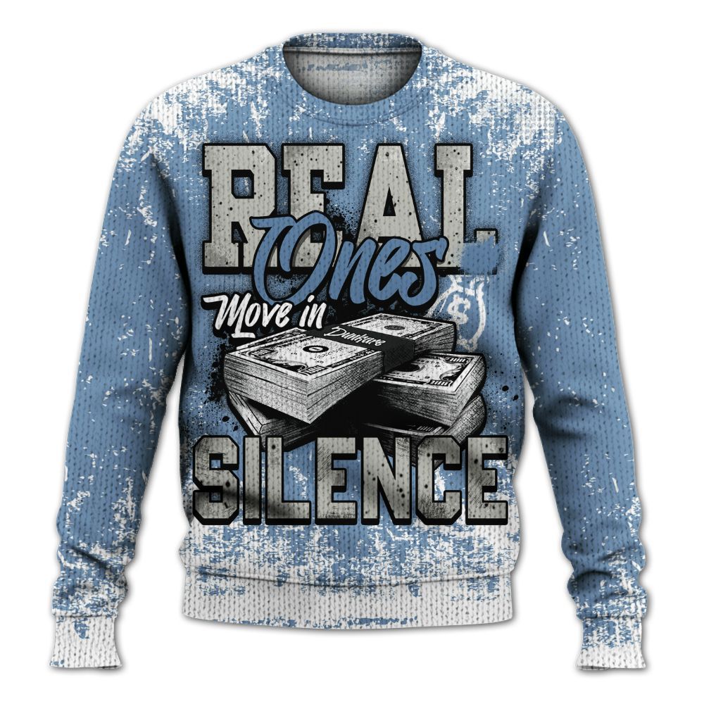 Knitted Sweater To Match University Blue 4s - Move In Silence Money Street Retro