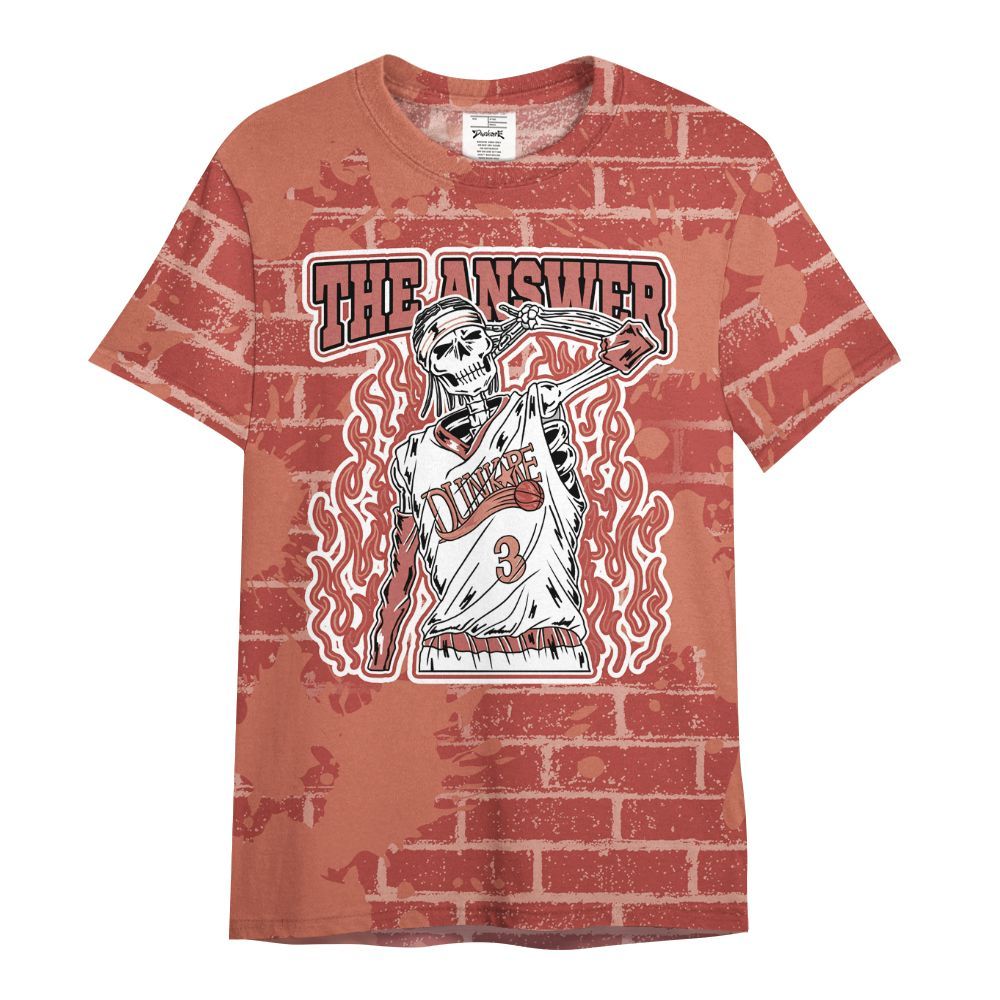 Shirt To Match Dune Red 13s - Allen Answer Skeleton Brick All Over Print