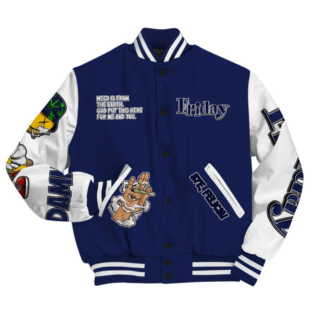 Varsity Jacket To Match Midnight Navy 11s - Friday Sneaker Stress Style All Over Print