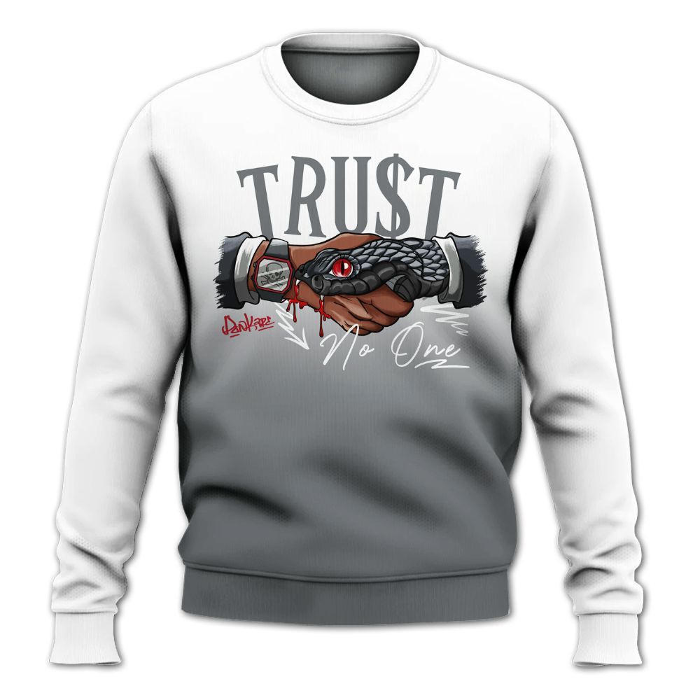 Sweatshirt To Match Retro Fire Red 9s - Snake Trust No One Drip All Over Print