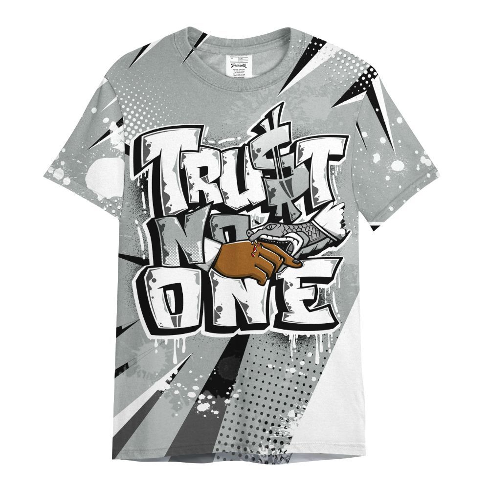 Shirt To Match Dunk Low White Light Smoke Grey - Poly Trust No One Dripping All Over Print