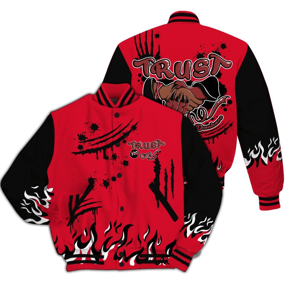 Varsity Jacket To Match Air Max Sunder Gore Tex Fire Red - Graphic Trust No One All Over Print