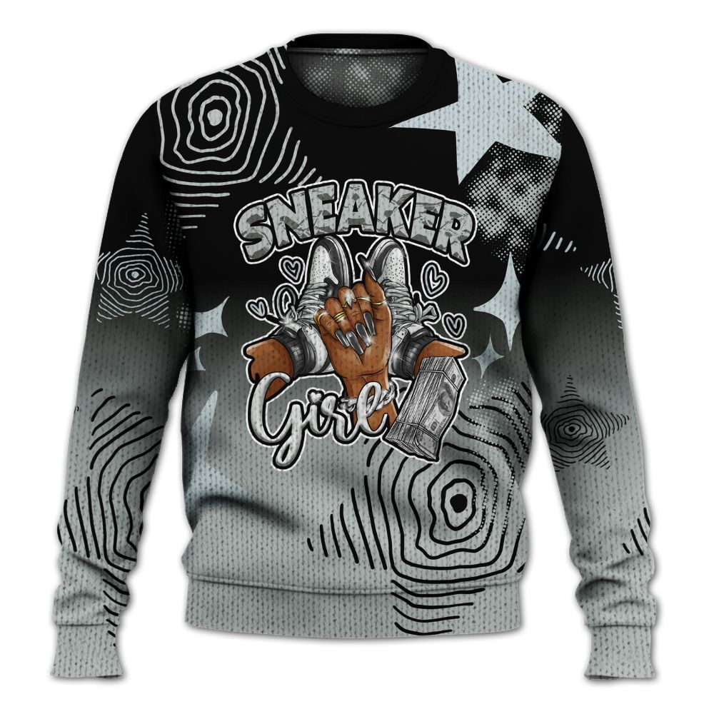 Knitted Sweater To Match Black Wolf Grey 12s - Sneakerz Girlz Unique Starz