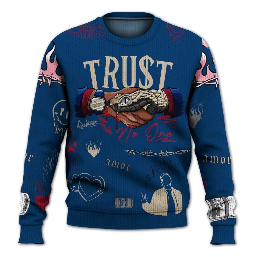 Knitted Sweater To Match Rare Air 4s - Snake Trust No One