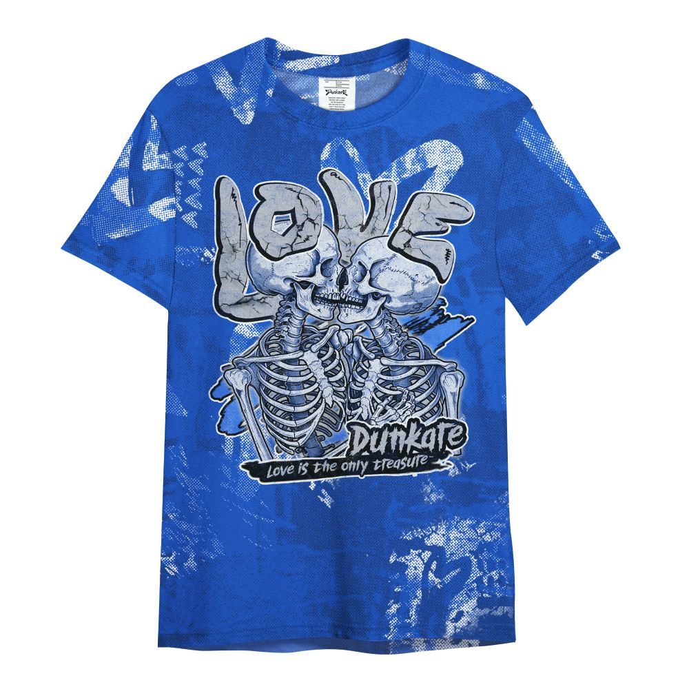Shirt To Match Air Foamposite One Royal - Skull Love All Over Print