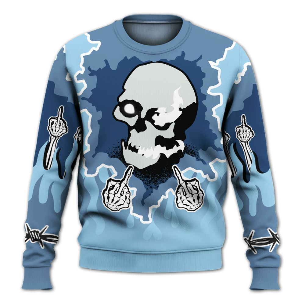Sweatshirt To Match Legend Blue 11s - F Around Find Out Graphic Trapped All Over Print
