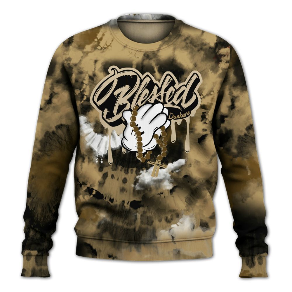 Sweatshirt To Match Black LD 1000 - God Blessed Tie Dye All Over Print