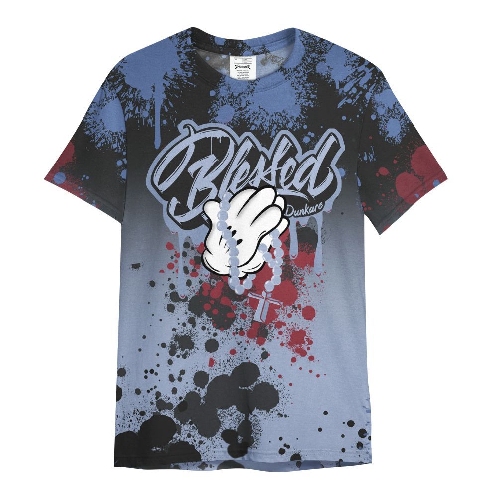 Shirt To Match Black Metallic 5s - God Blessed Ink Drip All Over Print