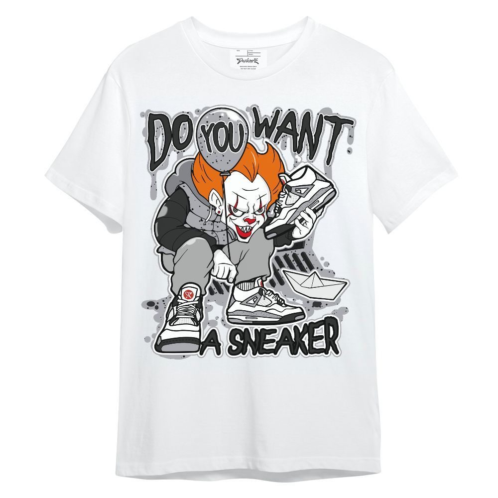 Shirt To Match White Cement 4s - Clown Scary Sneakers Halloween Graphic