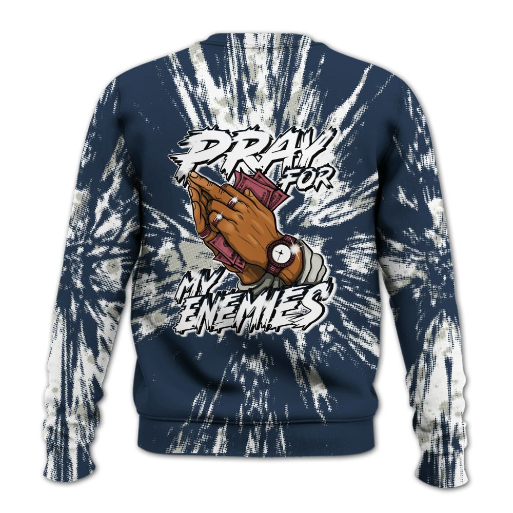Sweatshirt To Match Navy Blue 2024 6s - Prayed For Enemies Graphic Luxury All Over Print