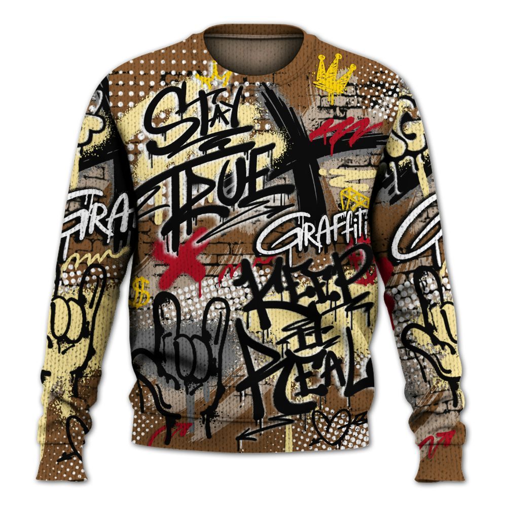 Knitted Sweater To Match Air Max 90 Escape - True It Real Graffiti Streetwear