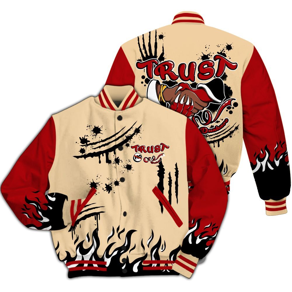 Varsity Jacket To Match Dunk Low Strawberry Waffle - Graphic Trust No One All Over Print