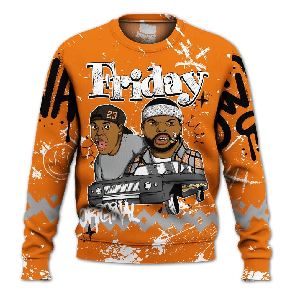 Sweatshirt To Match Orange Citrus 3s - Friday Sneaker Crayon All Over Print